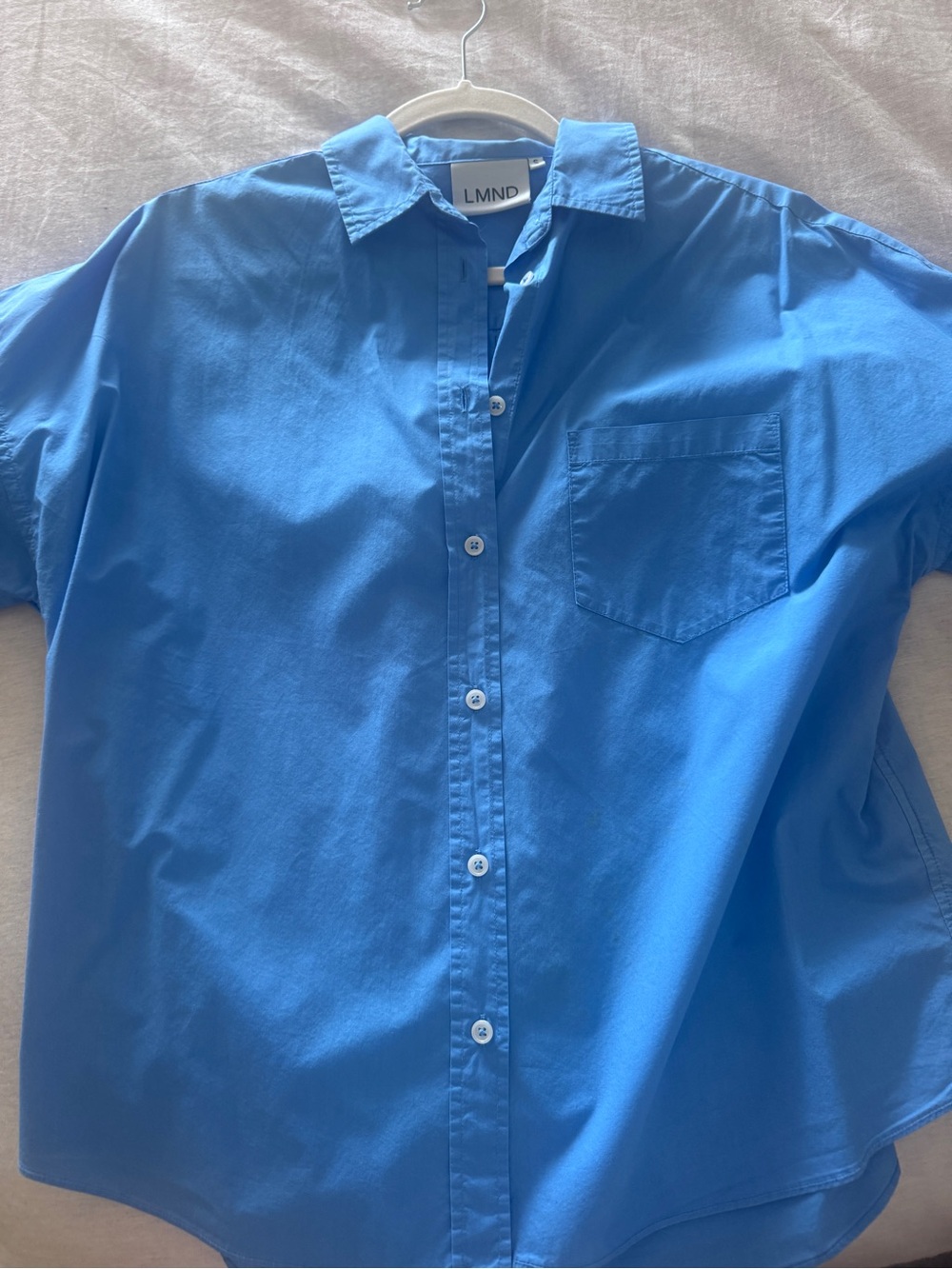 LMND Women's Relaxed Bright Blue Button-Down Shirt
